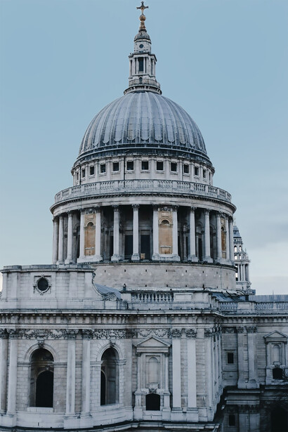 St. Paul's Cathedral, London, United Kingdom, the cathedral's Baroque architecture was designed by Sir Christopher Wren and completed in 1710