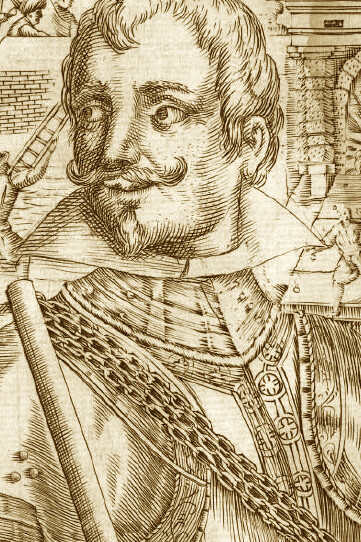 Jerónimo de Alderete, según ilustración idealizada de la obra de Alonso de Ovalle