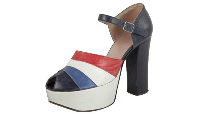 Platform-Sandal, Sergio Rossi 1970/74 Milan Leather L 22 cm; heel: 12 cm
