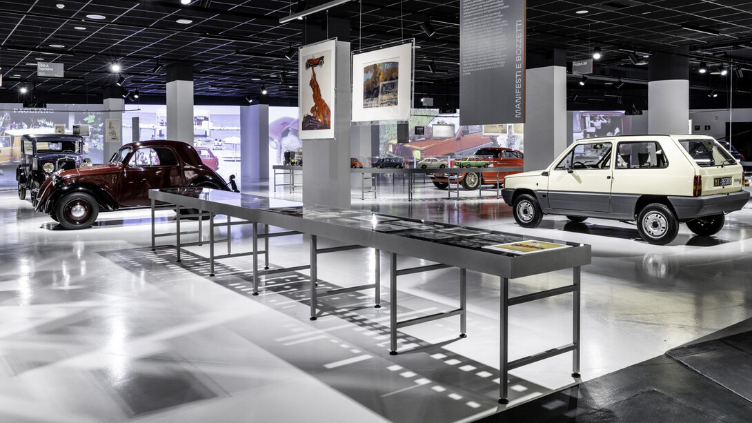 125 times Fiat. Modernity through Fiat imagery, exhibition view. Courtesy of Museo Nazionale dell’Automobile