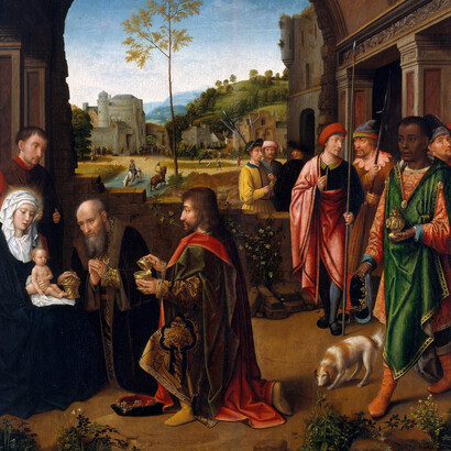 Gerard David (1450/1460 –1523) "Adoración de los Reyes Magos", The Metropolitan Museum of Art, Nueva York, EE. UU.