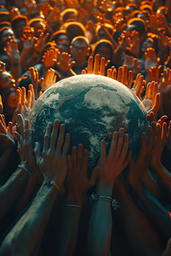 People around the world celebrating peace, unity, hope, and resilience