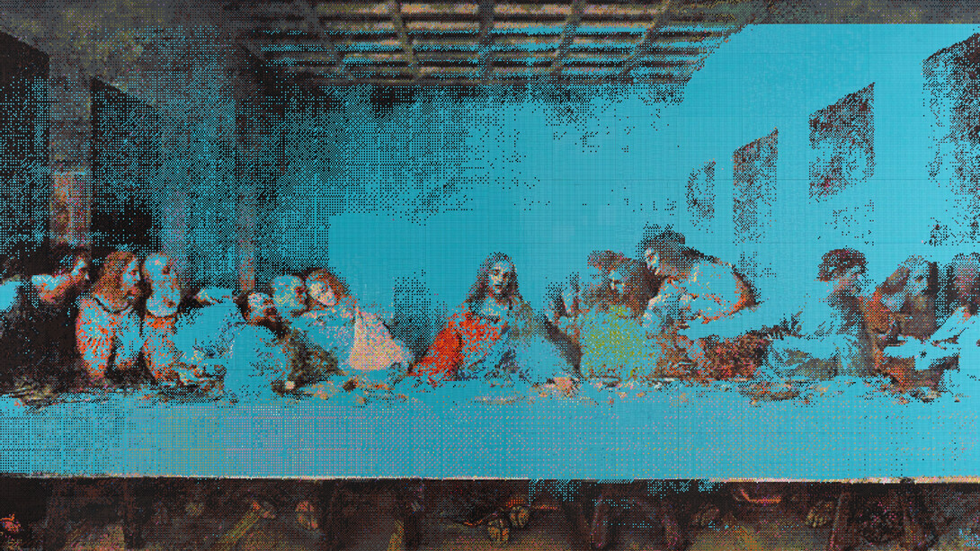 Ai Weiwei, The last supper in turquoise (detail), 2022. Courtesy of Vito Schnabel Gallery