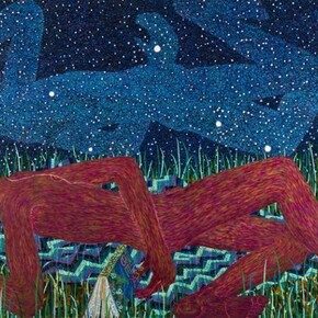 Benjamin Degen, Night Wave, 2013, Oil on linen over panel, 72 x 108 in. Courtesy: Susan Inglett Gallery, NYC.