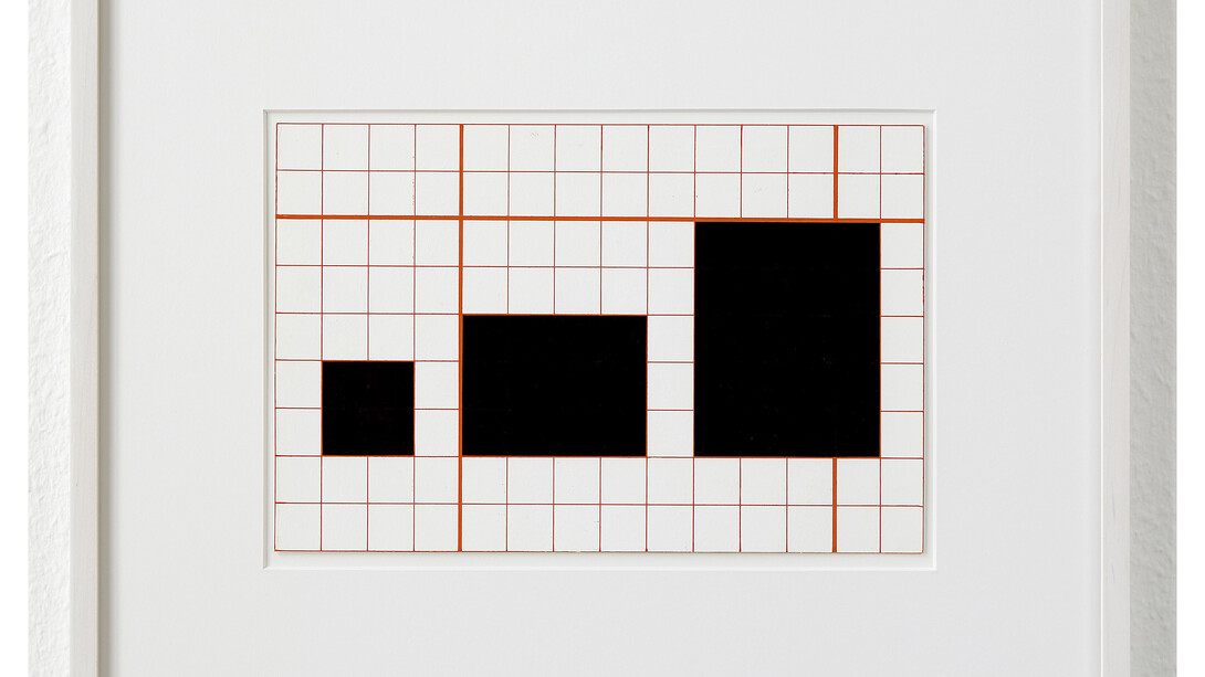 Channa Horwitz, Language: Series I, 1-5-8, 1994, Plaka on paper, 25,5  x 38 cm © All rights reserved, Courtesy Estate of Channa Horwitz and Air de Paris, Paris
