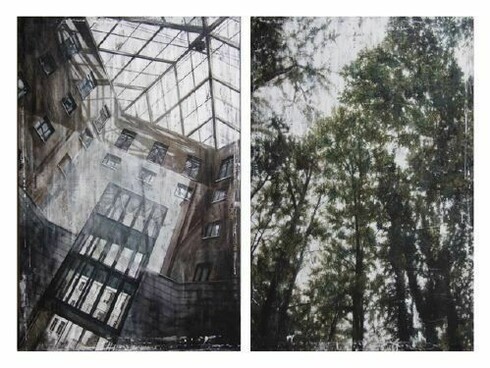 Walter Trecchi, Antropico-Naturale V, 2 x 150 x 100 cm, mixed media on canvas, 2011