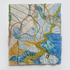 Nancy Cohenm Coursed Through, 2023, paper pulp and handmade paper, 46 x 40 in. Courtesy of the artist and Kathryn Markel Fine Arts