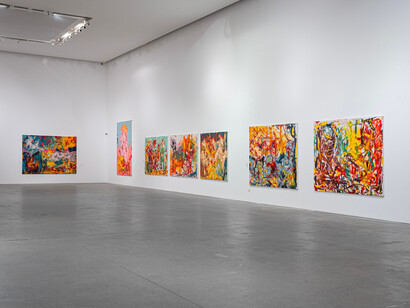 Marwan Sahmarani, Dirty mirror selfie, exhibition view. Courtesy of Leila Heller Gallery