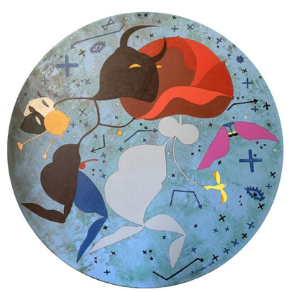 Festivity II, 2018, 150cm, ACrylic on canvas By Bakhodir Jalal