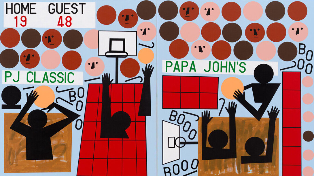 Nina Chanel Abney, All fun and games until, 2024. Courtesy of Jack Shainman Gallery