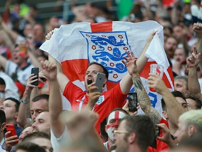Players compete during Match 62 of the 2018 FIFA World Cup as Croatia defeats England in a tense semi-final encounter at Luzhniki Stadium, Moscow, Russia