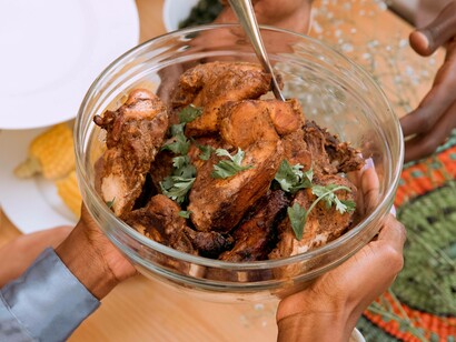 A bowl of chicken is one of the hallmarks of African cuisine