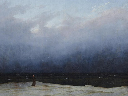 At the beach with the monk. Courtesy of Alte Nationalgalerie