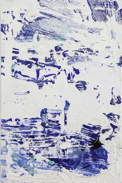 Tiziano Martini, Untitled, 2015, pittura acrilica, primer ed emulsione acrilica, sedimenti pittorici, sporcizia, imprimitura acrilica, 60 x 40 cm @ A+B galleria - Brescia