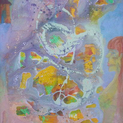 Anne Grete Floenes, Dreams, 39.5” x 30”, Acrylic on Canvas, Courtesy of Agora Gallery