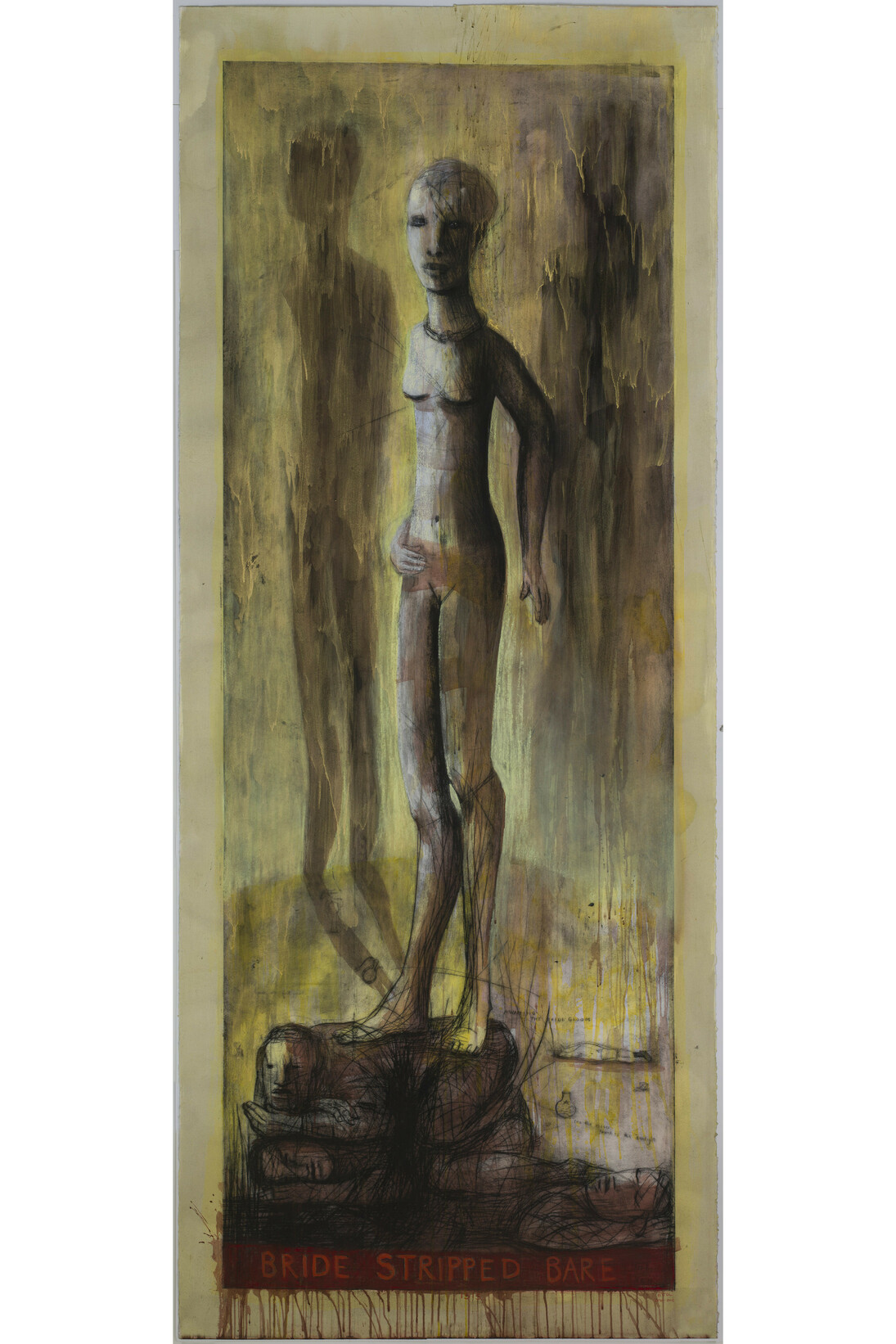 Deborah Bell, Bride Stripped Bare Devi, 2014, Etching and hand painting, Unique work, 263 x 107 cm, Published by David Krut Print Workshop