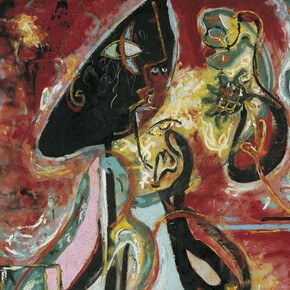 Jackson Pollock, The Moon Woman, 1942, detail, oil on canvas, 175.2 x 109.3 cm. Peggy Guggenheim Collection, Venice. © Jackson Pollock, by SIAE 2015
