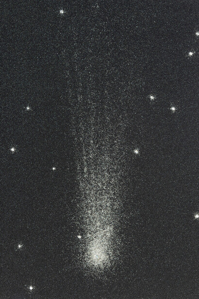 Farhad Moshiri, "Falling Star" 2014, Acrylic, beads and crystal on canvas on board, 76 3/4 x 55 1/8 inches / 195 x 140 cm, Courtesy Galerie Perrotin