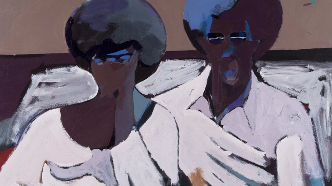 Dmitri Wright, Black Couple in Bed Looking at TV, 1971. Courtesy of Newark Museum