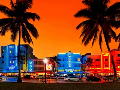 Miami. Atardecer en Ocean Drive