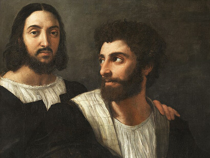 Raffaello. "Autoritratto con un amico", c. 1518
