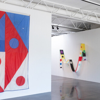 Reed Anderson, Flagworks 2017-2024, exhibition view. Courtesy of Barry Whistler Gallery