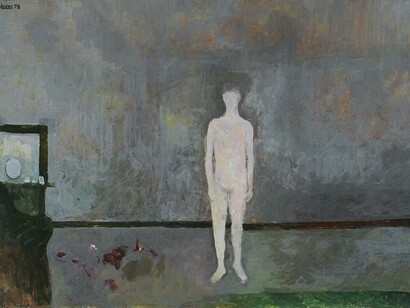 Mario Lattes, Nudo con specchio, 1978