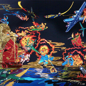 Jacky Tsai, Culture Clash (detail), 2015, 120 x 180 cm, courtesy of Jacky Tsai and The Fine Art Society 