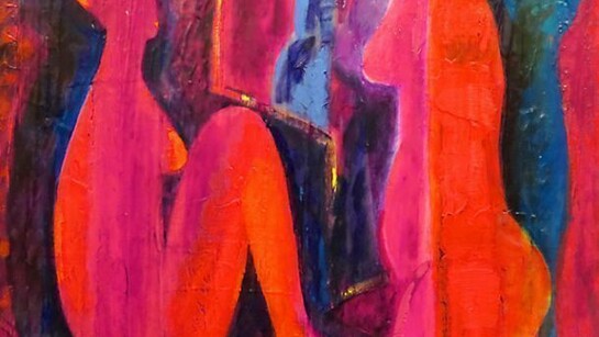 Barbara Palka Winek, Little Screens 3, Mixed Media on Canvas, 31.5" x 39.5"