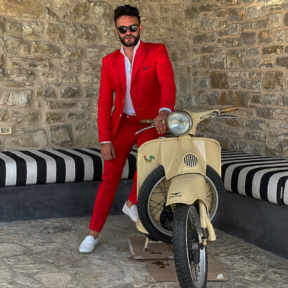 Abito estivo su misura monopetto rosso