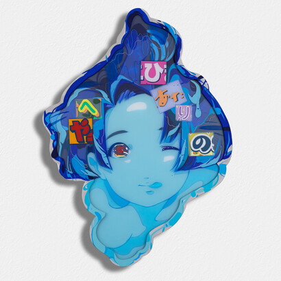 Ai☆Madonna, Shaped animetic layer painting #7. Courtesy of GR Gallery, NYC
