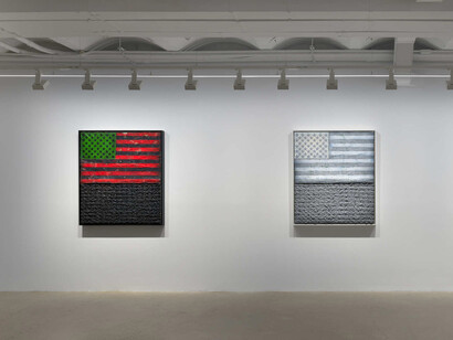 Vaughn Spann, All) Americans, exhibition view. Courtesy of Almine Rech Gallery