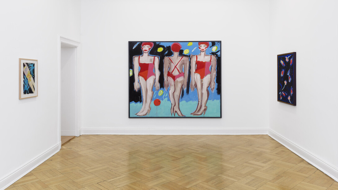 Elvira Bach, So rot, so rot, ausstellungsansicht. Mit freundlicher genehmigung der Galerie Friese