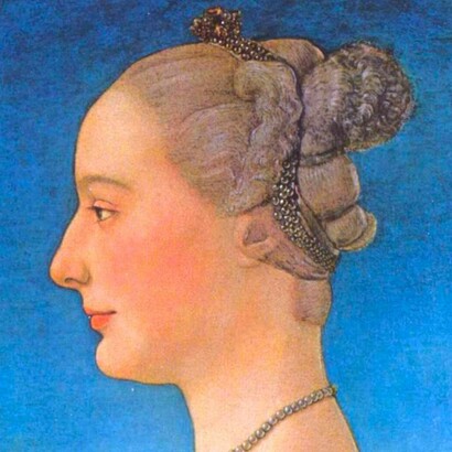 Obras maestras de la Galería Uffizi: detalle de «Retrato femenino», Antonio Pollaiuolo