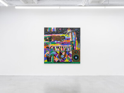 Simphiwe Ndzube, Around midnight, exhibition view. Courtesy of Stevenson