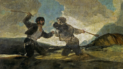 «Duelo a bordoadas», Francisco de Goya, da série de Pinturas Negras (1819-1923)