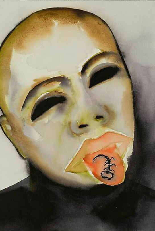 Francesco Clemente, Taste, 2013, Watercolor on paper, 16 x 12 3/16 inches. (40.8 x 31.0 cm)