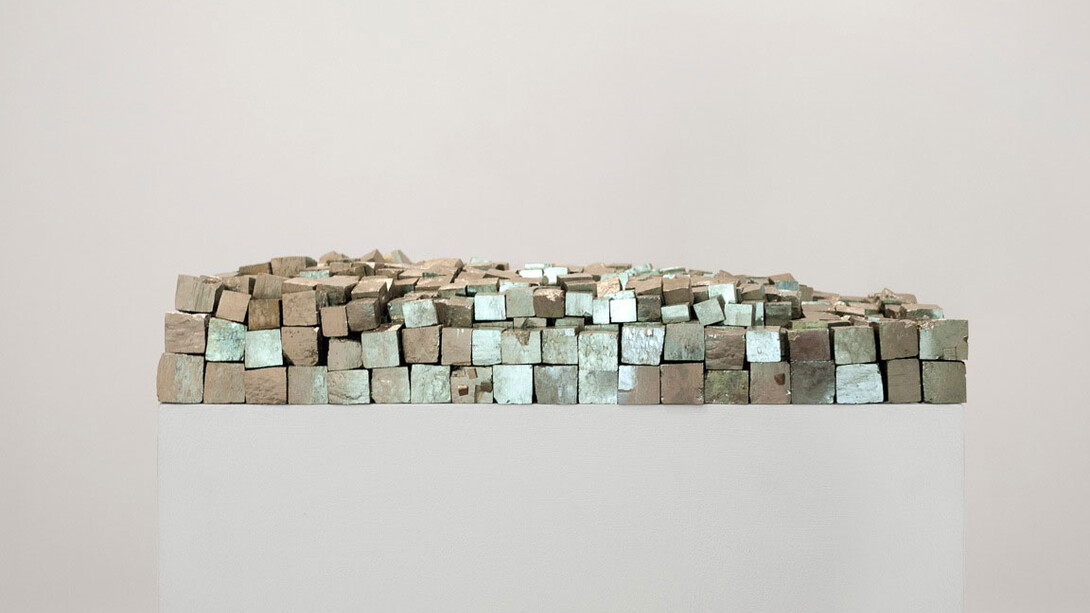 Mel O'Callaghan, Foundation, 2013. Pyrites. 9 x 42 x 25 cm