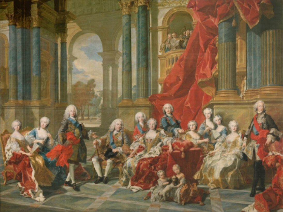 The Family of Philip V, 1743. Oil on canvas, 408 x 520 cm. Courtesy of Museo del Prado