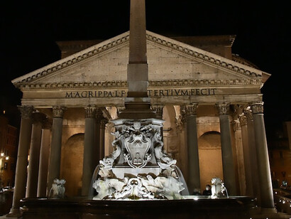 The Pantheon and the Obelisk placed in front of it, Pantheon, Piazza della Rotonda, Rome, Italy