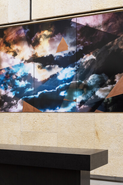 Sky Hopinka, Red metal dust, exhibition view. Courtesy of Barnes Foundation