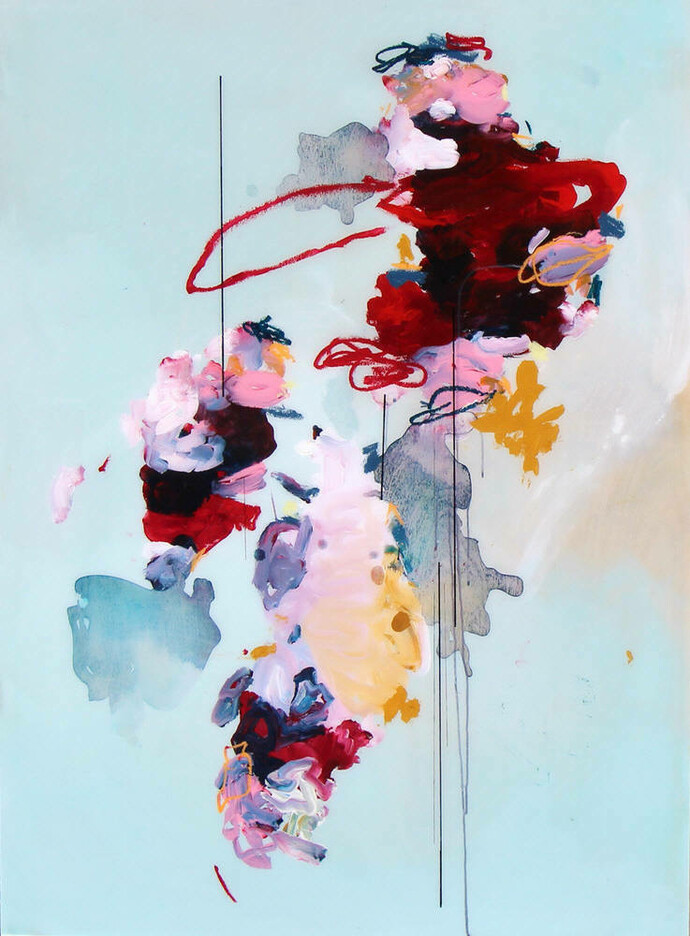 Sky Slammed Open
mixed media on panel with resin
36 x 48 in.  