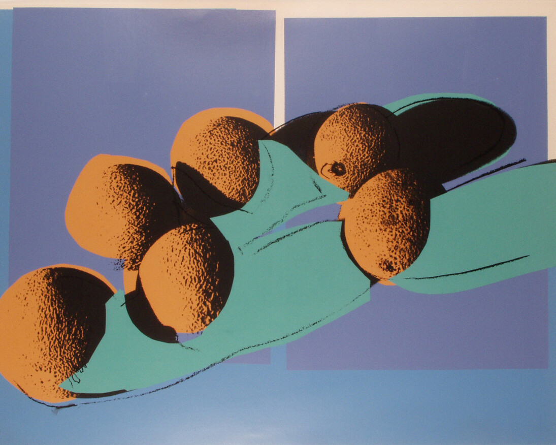 ndy Warhol, Space fruit - Cantaloupe I, 1978. Colori acrilici stesi con telai di seta su cartone. Cm 76,2x101,6