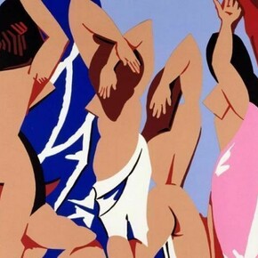 Patrick Caulfield, Les Demoiselles d`Avignon vues de Derriere, 1999, Screenprint Paper, 132.1 x 111.7cm, Image 106.2 x 92.2cm, Edition of 65, Courtesy the artist and the Alan Cristea Gallery