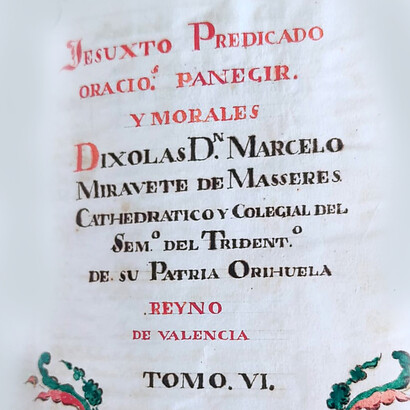 Textos de Marcelo Miravete de Maseres, Archivo Seminario Diocesano Orihuela