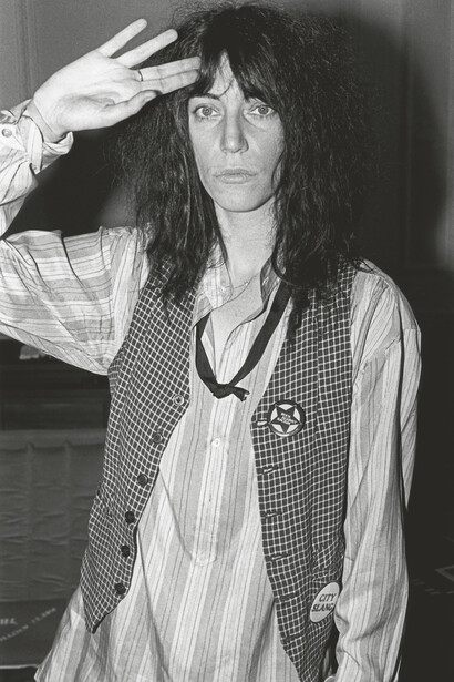 Dennis Morris, Patti Smith during the promotional tour for Horses, London, 1976. Courtesy of The Photographers' Gallery