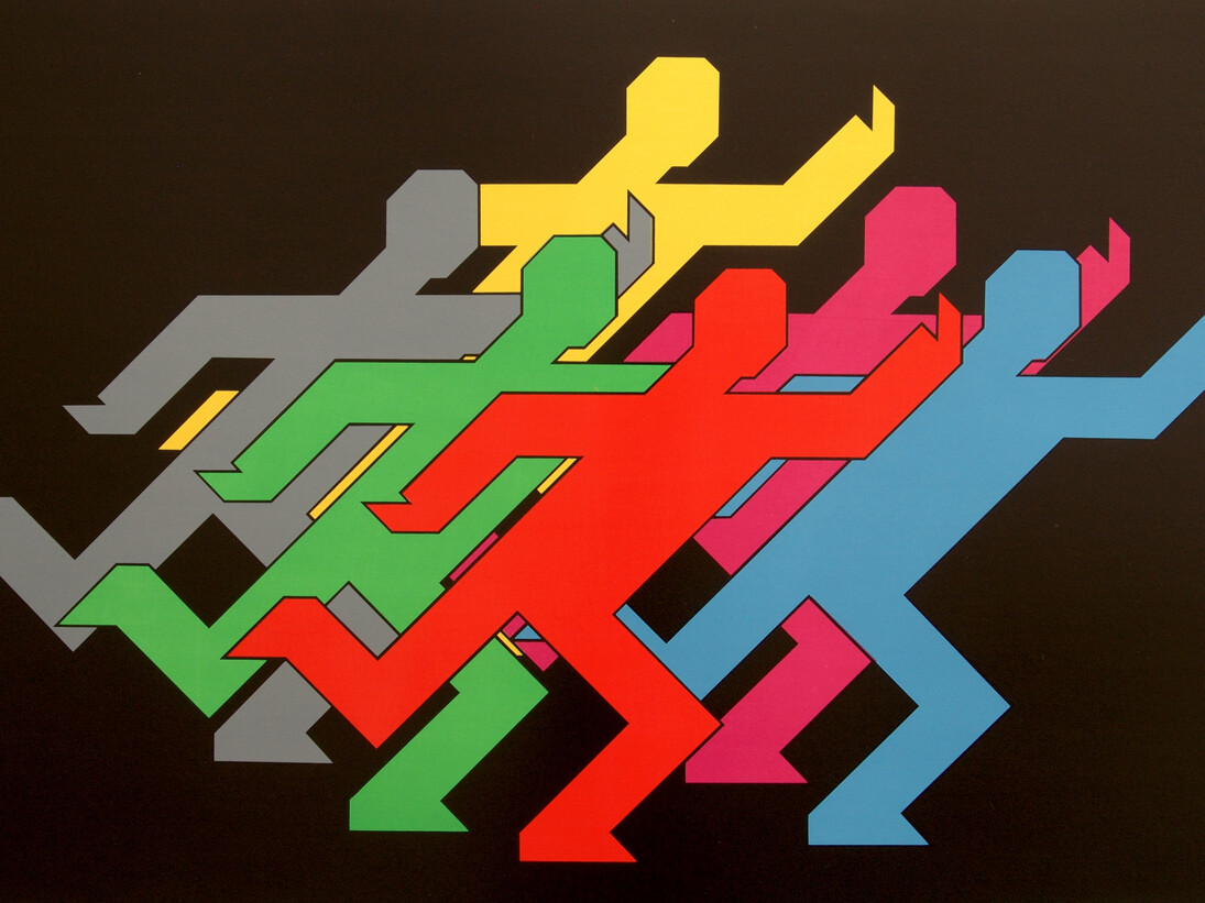 Victor Vasarely, Runner, 1990, serigraph