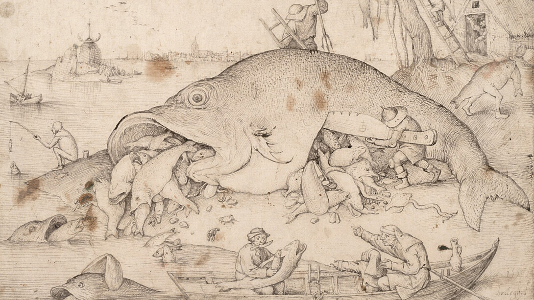 Pieter Bruegel d. Ä., Big fish eat little fish (detail), 1556. Courtesy of the Albertina Museum