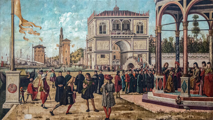 Vittore Carpaccio, Ritorno degli ambasciatori alla corte inglese, Venezia, Galleria dell'Accademia