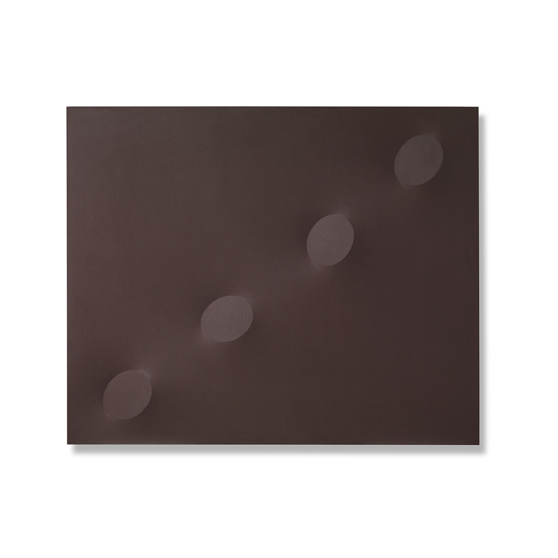 Turi Simeti, Quattro Ovali Marrone, 2004, acrylic on shaped canvas, 100 x 120 cm